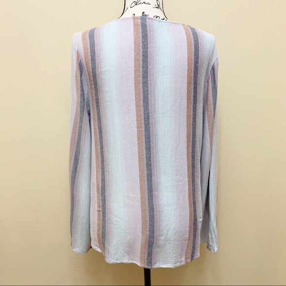 Cloth & Stone Striped Bell Sleeve Blouse Sz S - Picture 6 of 12